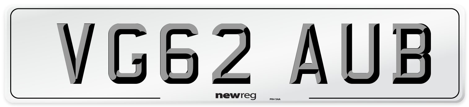 VG62 AUB Number Plate from New Reg